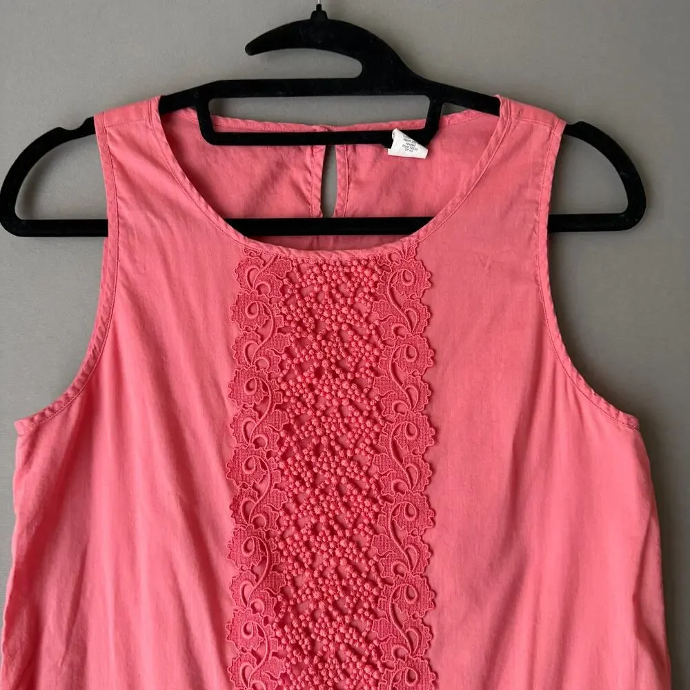 J. Crew sz XS pink 100% cotton‎ shift mod sleeveless mini dress